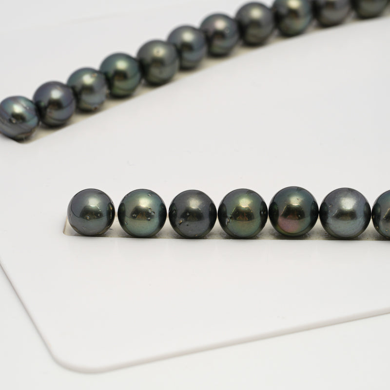 37pcs Dark 11-13mm - SR/NR AA/A Quality Tahitian Pearl Necklace NL1626 THMIX3