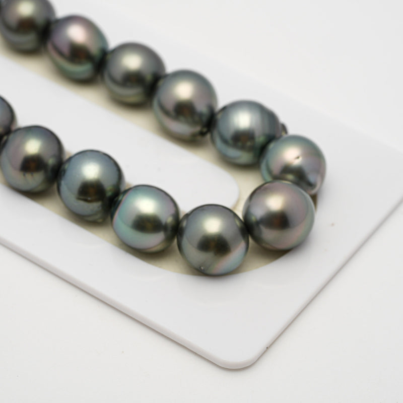 36pcs Light Green 11-12mm - SB AAA/AA Quality Tahitian Pearl Necklace NL1498 THMIX2