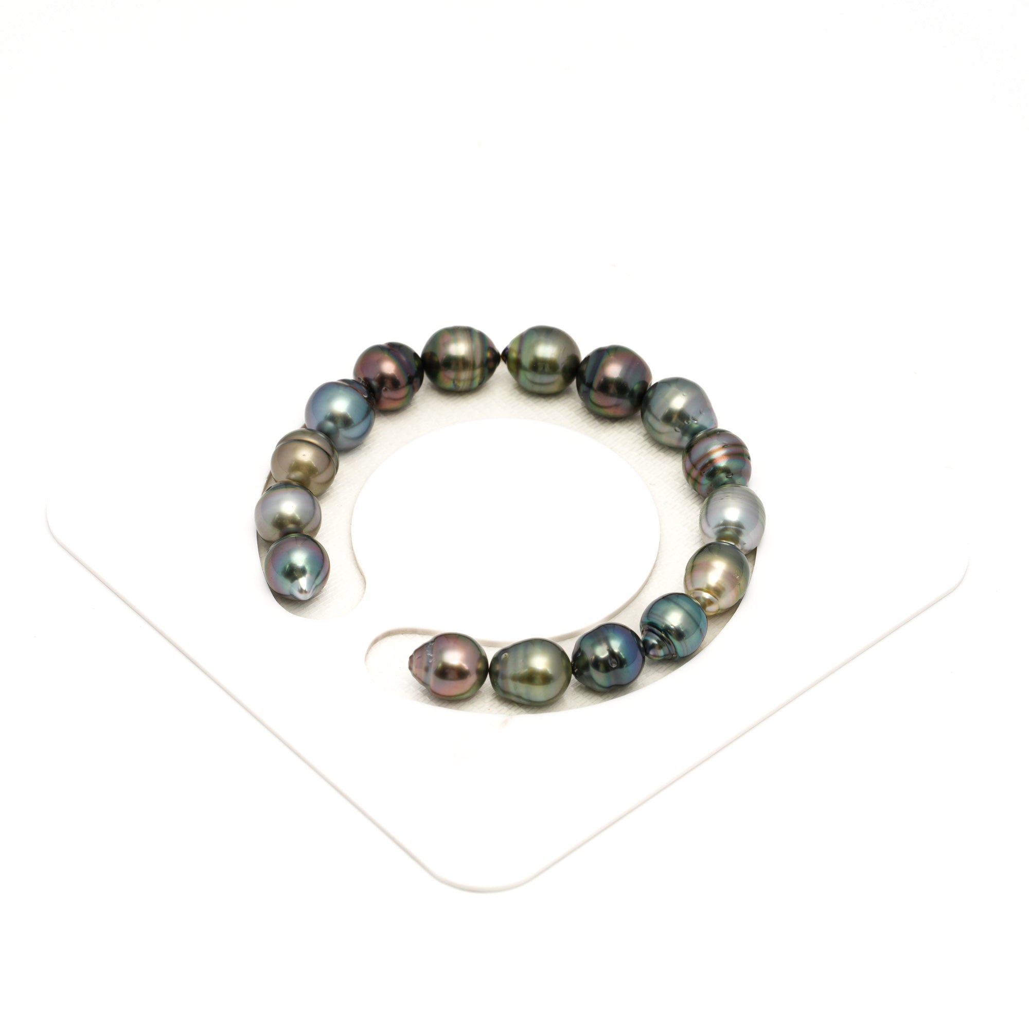16pcs "High Luster" Multicolor 9-10mm - CL/SB AAA Quality Tahitian Pearl Bracelet BR2371 TH5