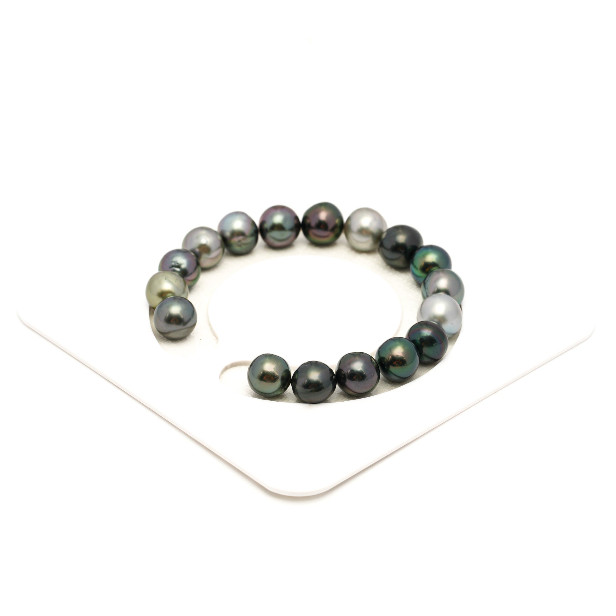 17pcs Multicolor 9-11mm - NR/BQ AAA/AA Quality Tahitian Pearl Bracelet BR2369 TH5