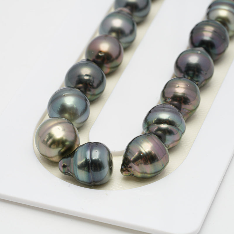 37pcs Multicolor 10mm - CL AAA/AA Quality Tahitian Pearl Necklace NL1416 OR7