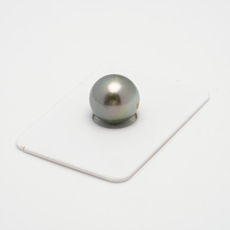 1pcs "High Luster" Green 13.7mm - RSR AAA/AA Quality Tahitian Pearl Single LP1940 A101