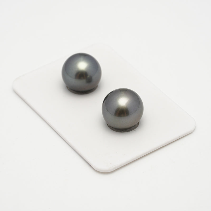 2pcs Gray 11.6mm - SR AAA Quality Tahitian Pearl Pair ER1541 A101