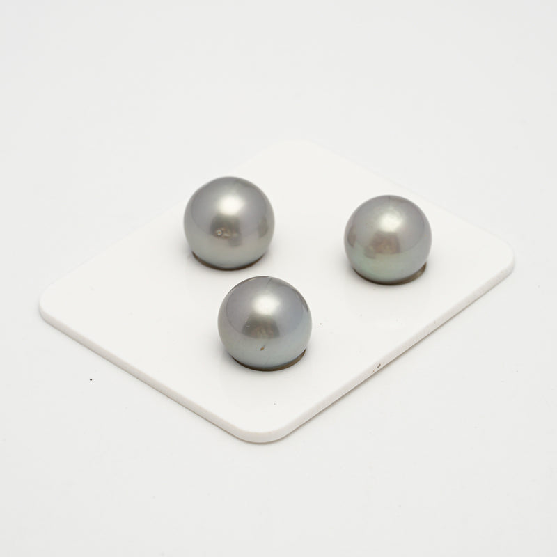 3pcs Light 12.3-12.9mm - SR AAA/AA Quality Tahitian Pearl Trio Set ER1560 A101