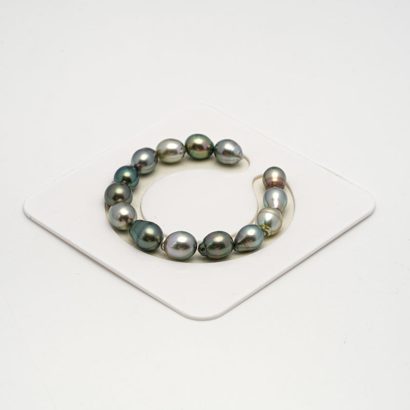 14pcs Multicolor 9-10mm - SB AAA/AA Quality Tahitian Pearl Bracelet BR2194 HL3