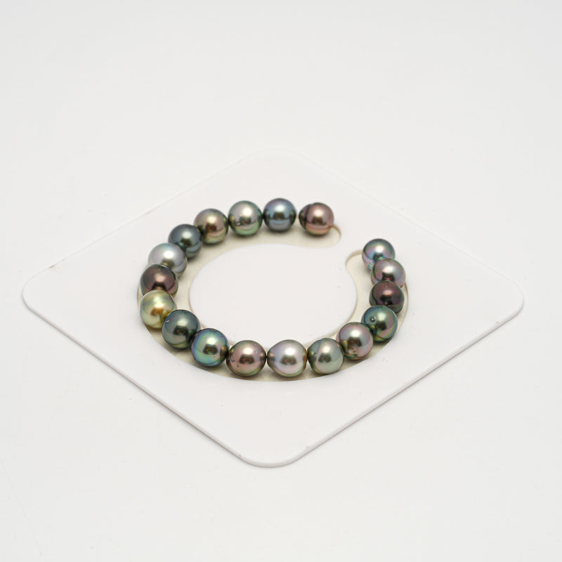 18pcs "High Luster" Multicolor 9-10mm - SB/NR AAA/AA Quality Tahitian Pearl Bracelet BR2186 HL3