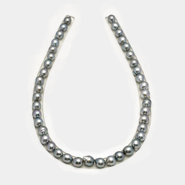 42pcs "High Luster" Silver Mix 8-10mm - CL/SB AAA/AA Quality Tahitian Pearl Necklace NL1597 HL3