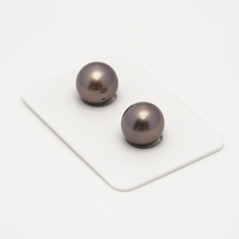 2pcs Cherry 11.2-11.3mm - RSR AAA/AA Quality Tahitian Pearl Pair ER1556 A101