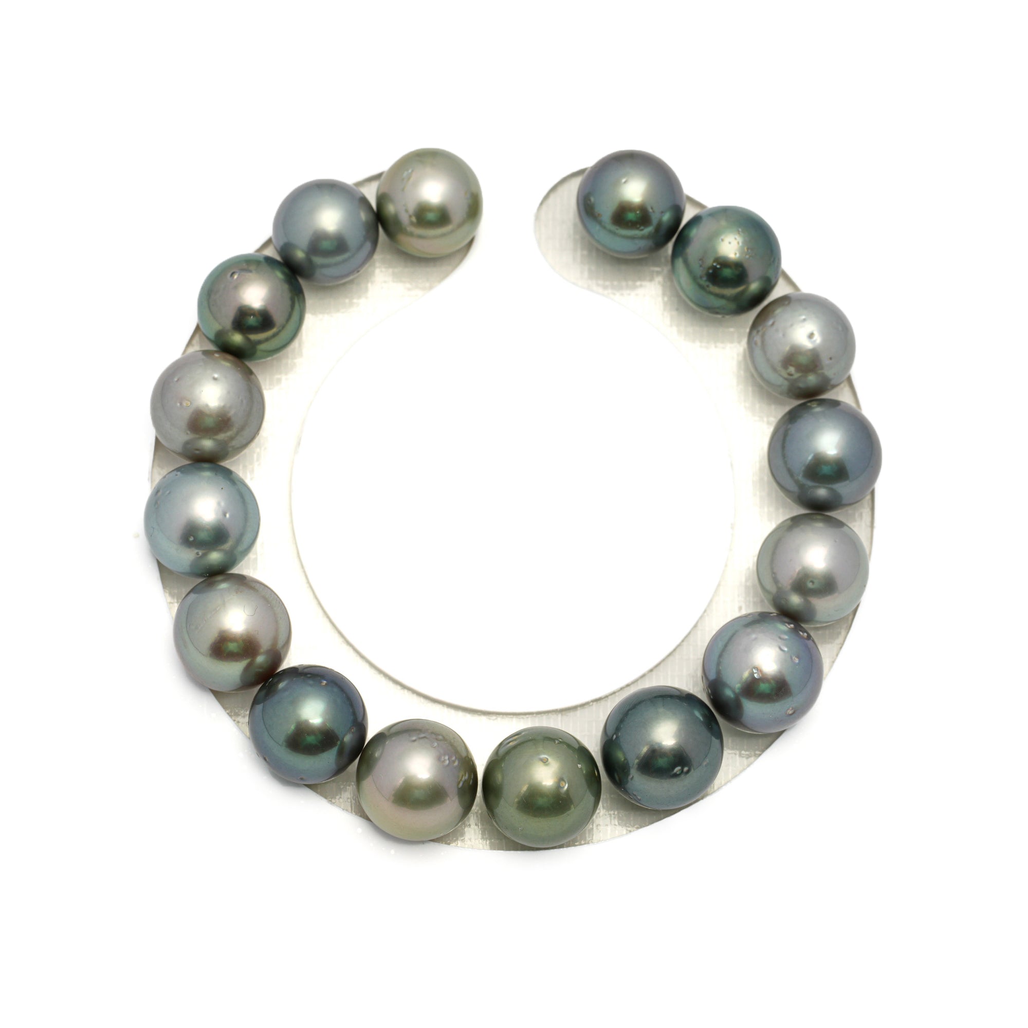 16pcs Light Green 10-12mm - RSR AA/A Quality Tahitian Pearl Bracelet BR2267 OR12