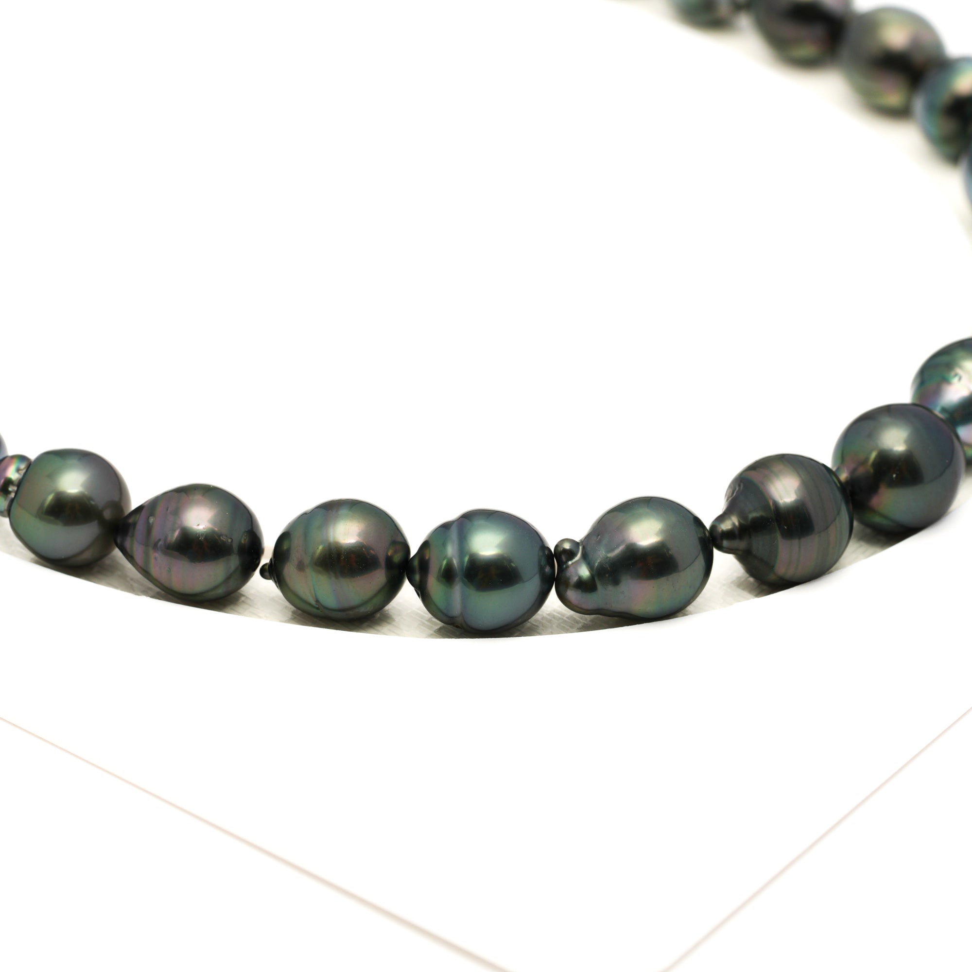 34pcs Green Mix 9-11mm - SB AAA Quality Tahitian Pearl Necklace NL1762 LP1