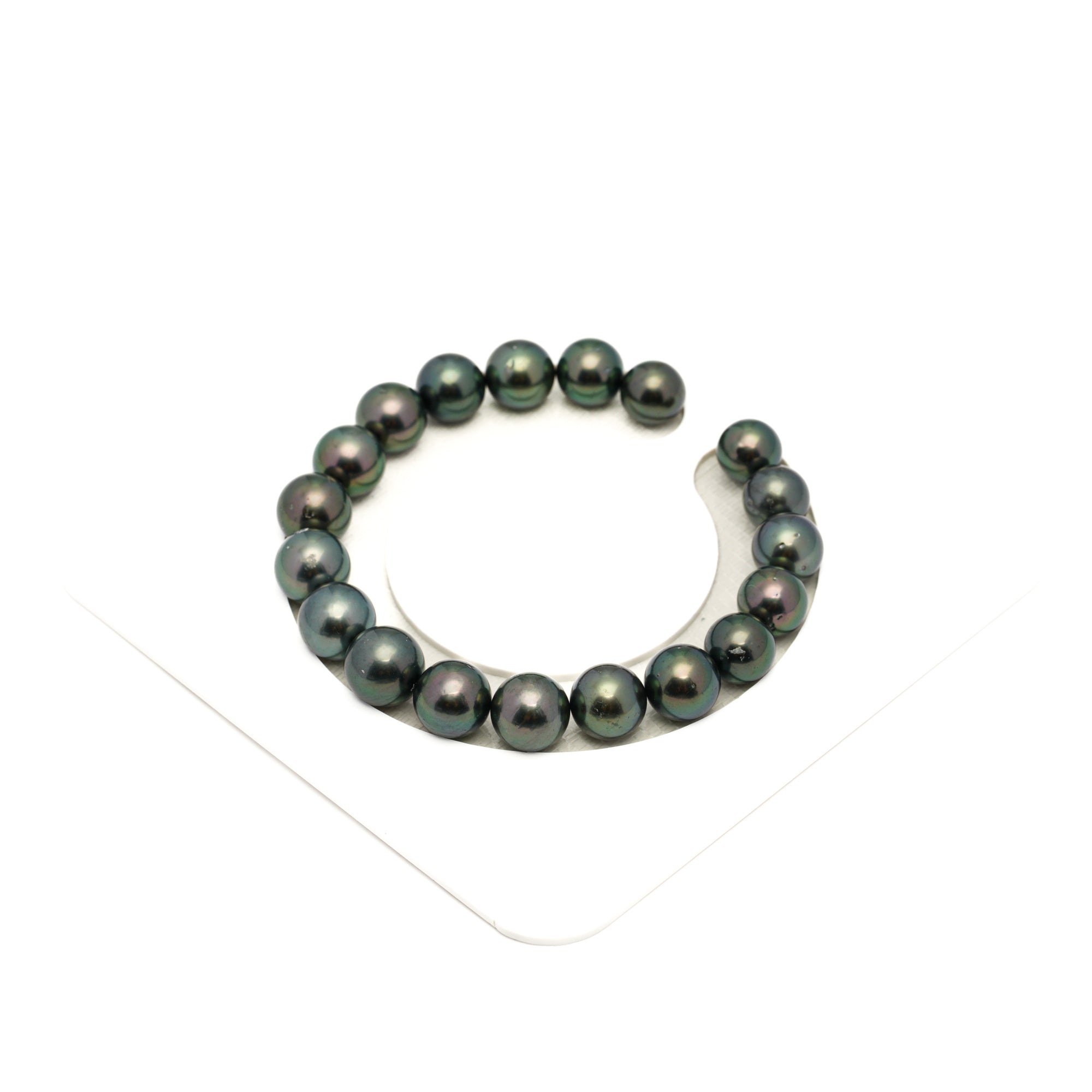 19pcs Dark Green 9-10mm - RSR AA Quality Tahitian Pearl Bracelet BR2451 LP1