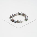 16pcs "High Luster" Light Mix 9-11mm - CL/SB AAA/AA Quality Tahitian Pearl Bracelet BR2019 OR7