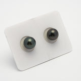 2pcs Dark Green 9-9.1mm - SR AAA Quality Tahitian Pearl Pair ER1529 OR6