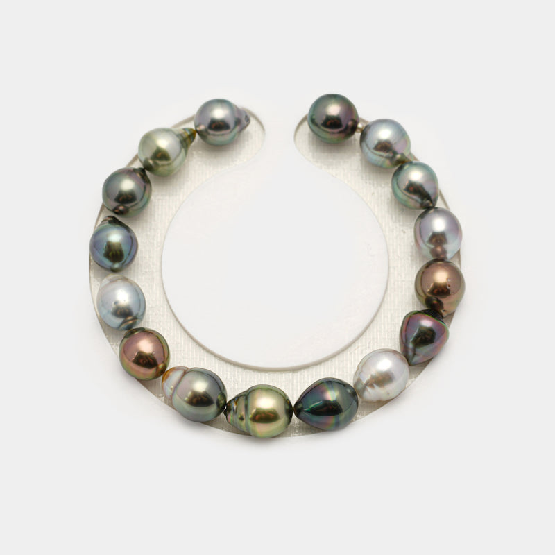 16pcs "High Luster" Multicolor 9-10mm - CL/SB AAA Quality Tahitian Pearl Bracelet BR2211 HL3