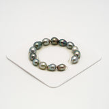 14pcs Multicolor 9-10mm - SB AAA/AA Quality Tahitian Pearl Bracelet BR2194 HL3