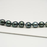 40pcs Blue 8-12mm - SB/NR AAA Quality Tahitian Pearl Necklace NL1587 HL3