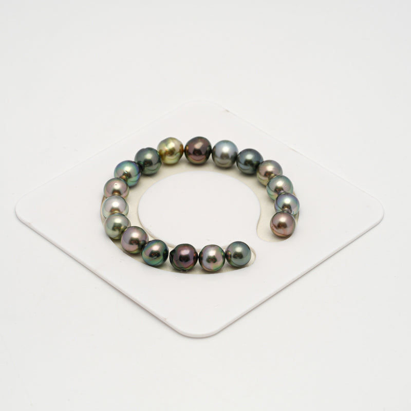 18pcs "High Luster" Multicolor 9-10mm - SB/NR AAA/AA Quality Tahitian Pearl Bracelet BR2186 HL3