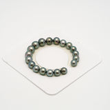 19pcs Blue Green 8-11mm - SR/NR AAA/AA Quality Tahitian Pearl Bracelet BR2225 OR10