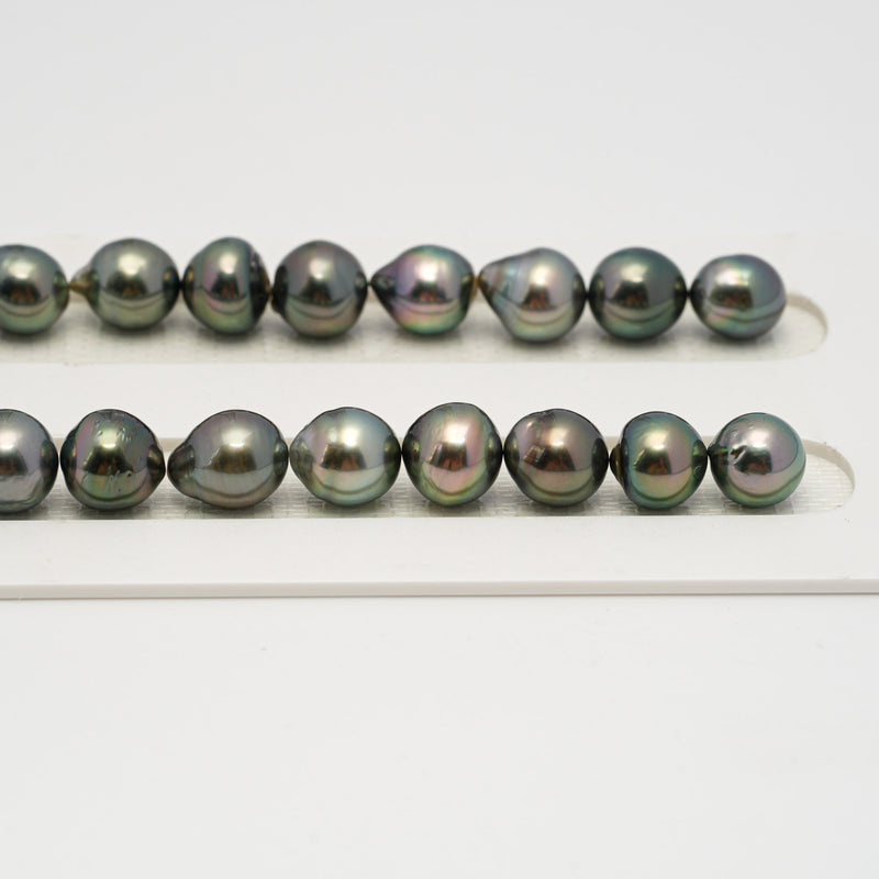 44pcs Green Mix 8-10mm - CL/SB AAA/AA Quality Tahitian Pearl Necklace NL1640 HL3