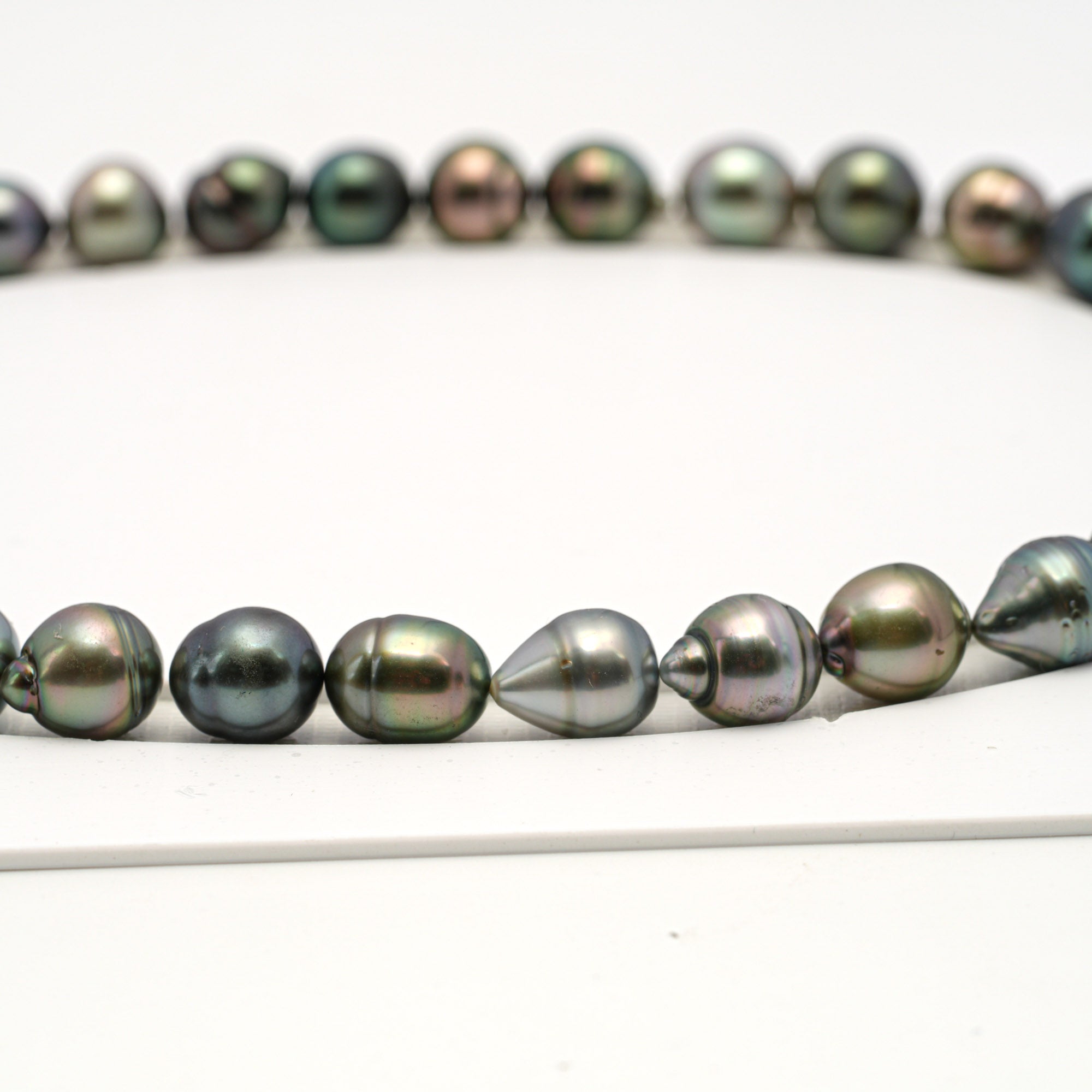 39pcs "High Luster" Multicolor 8-11mm - SB AAA/AA Quality Tahitian Pearl Necklace NL1691 HL4
