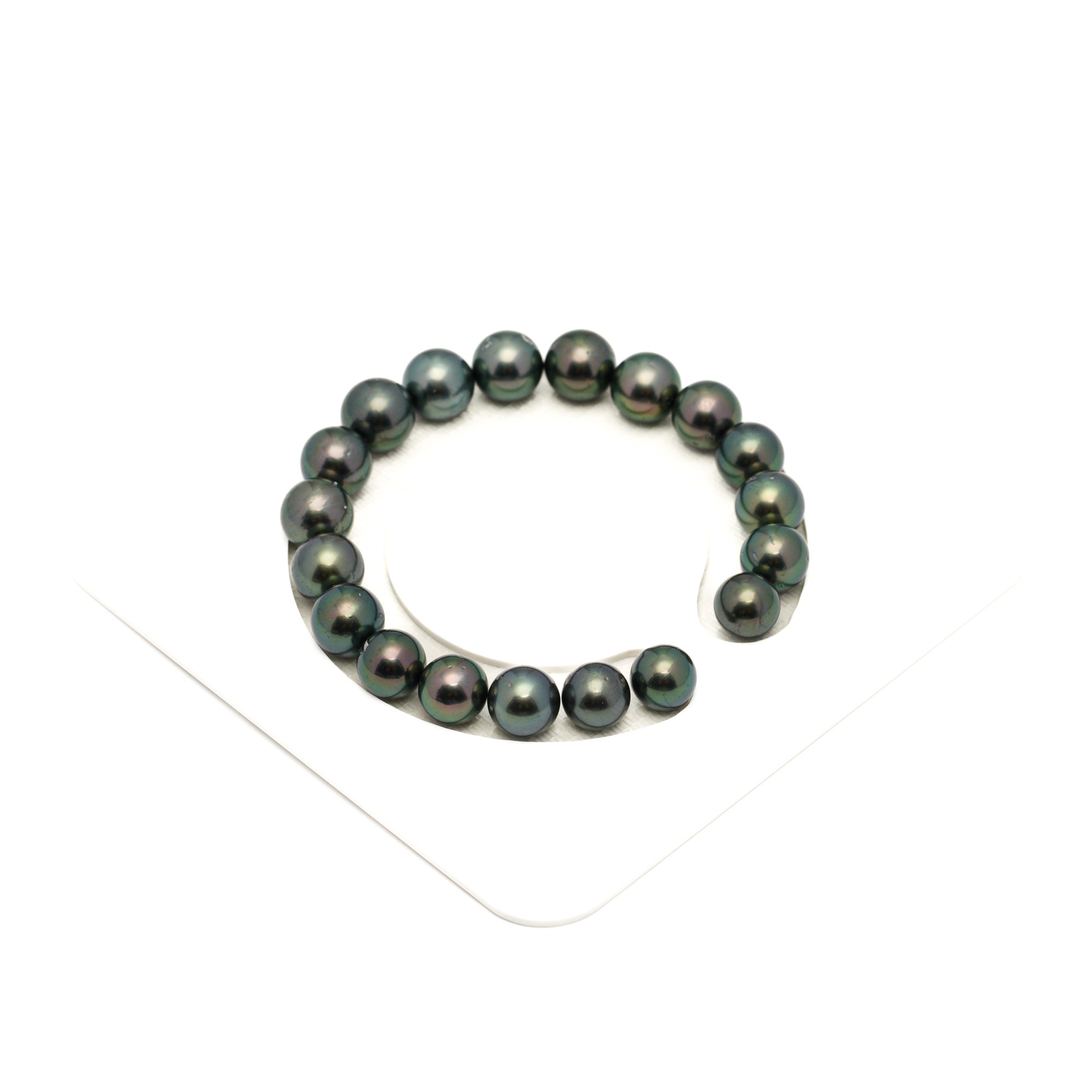 19pcs Dark Green 9-10mm - RSR AA Quality Tahitian Pearl Bracelet BR2451 LP1