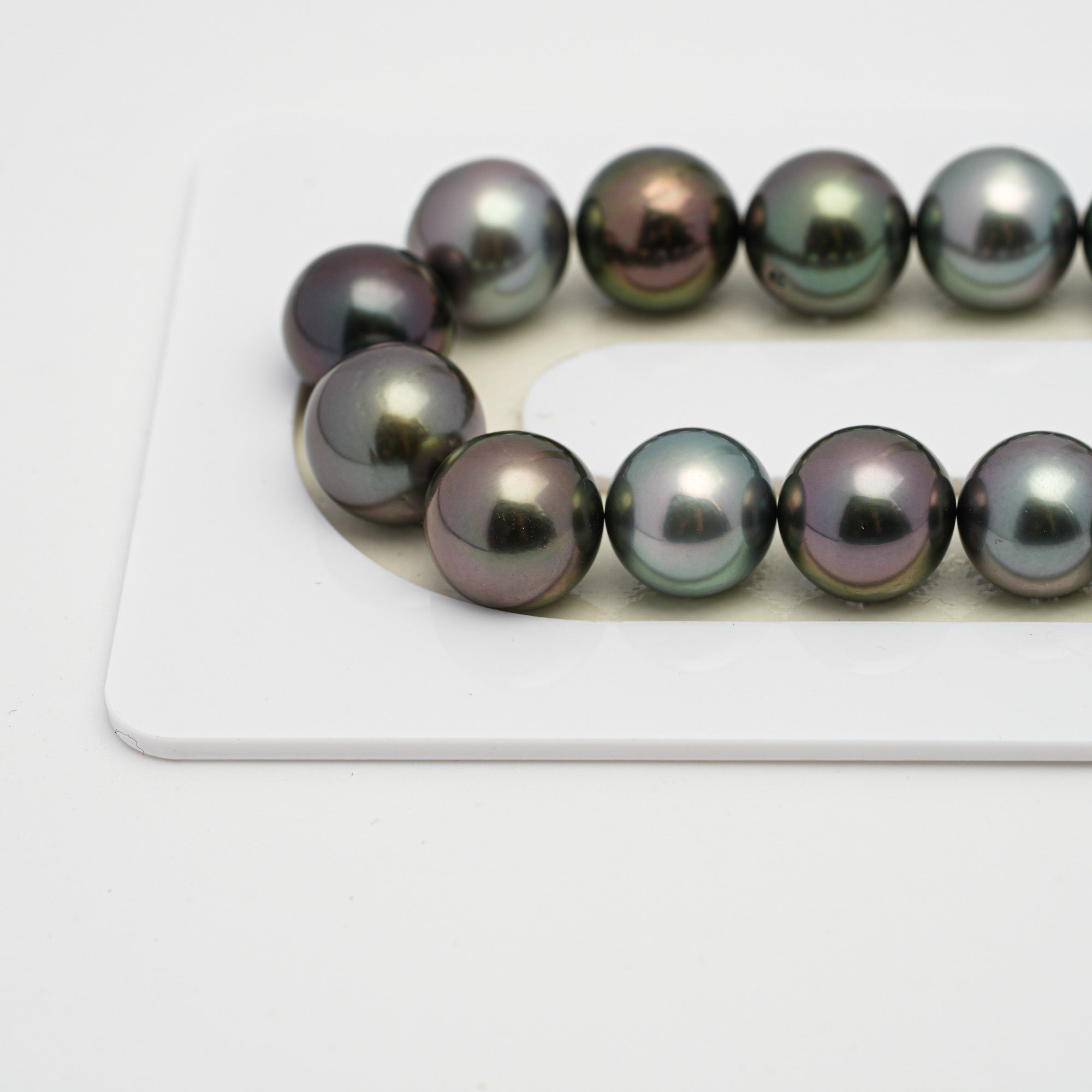 47pcs "High Luster" Multicolor 8-11mm - SR/NR AAA Quality Tahitian Pearl Necklace NL1523 OR6