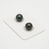 2pcs Dark Green 9-9.1mm - SR AAA Quality Tahitian Pearl Pair ER1529 OR6