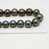 37pcs Blue Brown 11-13mm - NR AA/A Quality Tahitian Pearl Necklace NL1538 TH2