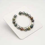 16pcs "High Luster" Multicolor 9-10mm - CL/SB AAA Quality Tahitian Pearl Bracelet BR2211 HL3