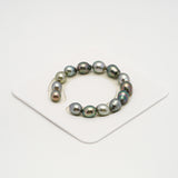 14pcs Multicolor 9-10mm - SB AAA/AA Quality Tahitian Pearl Bracelet BR2194 HL3