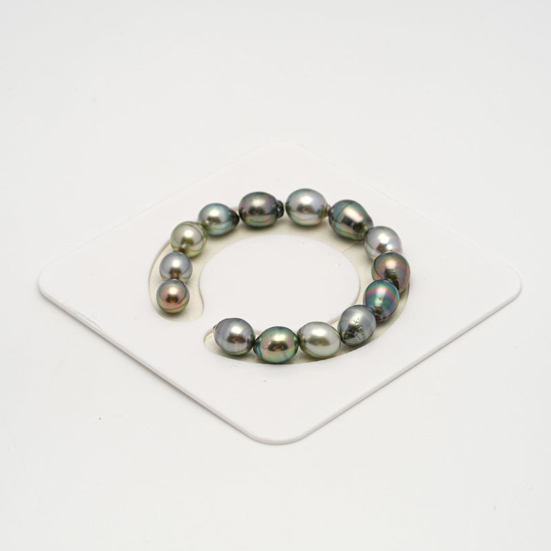 14pcs Multicolor 9-10mm - SB AAA/AA Quality Tahitian Pearl Bracelet BR2194 HL3