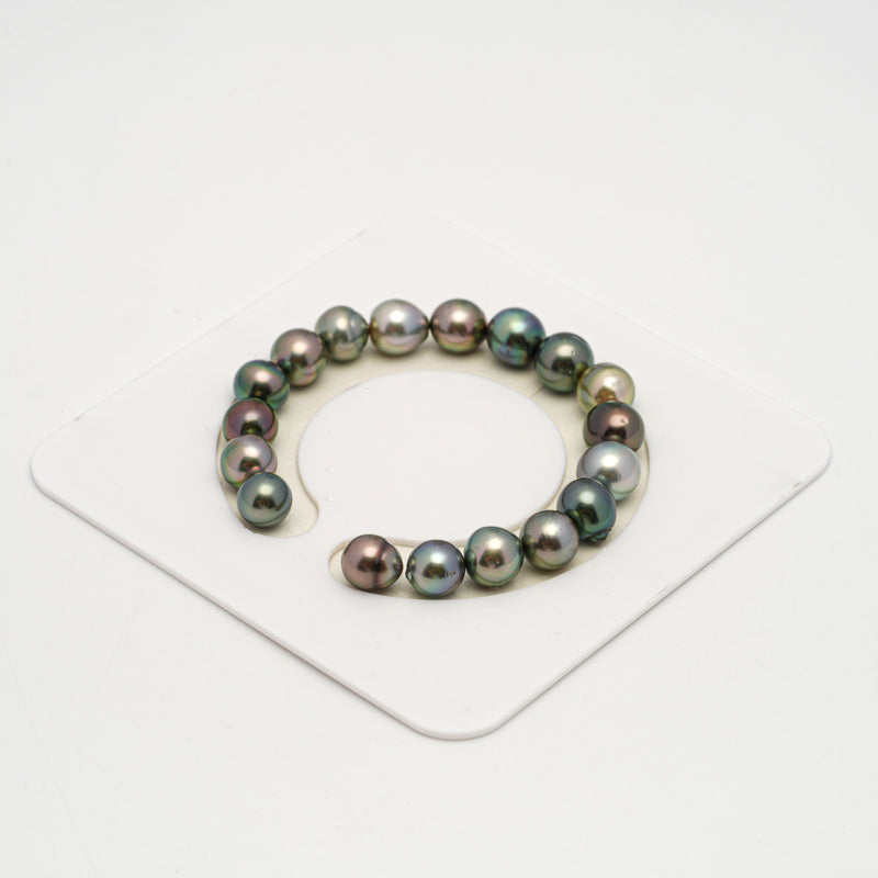 18pcs "High Luster" Multicolor 9-10mm - SB/NR AAA/AA Quality Tahitian Pearl Bracelet BR2186 HL3