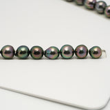 43pcs "High Luster" Peacock 8-12mm - SB AAA/AA Quality Tahitian Pearl Necklace NL1610 HL3