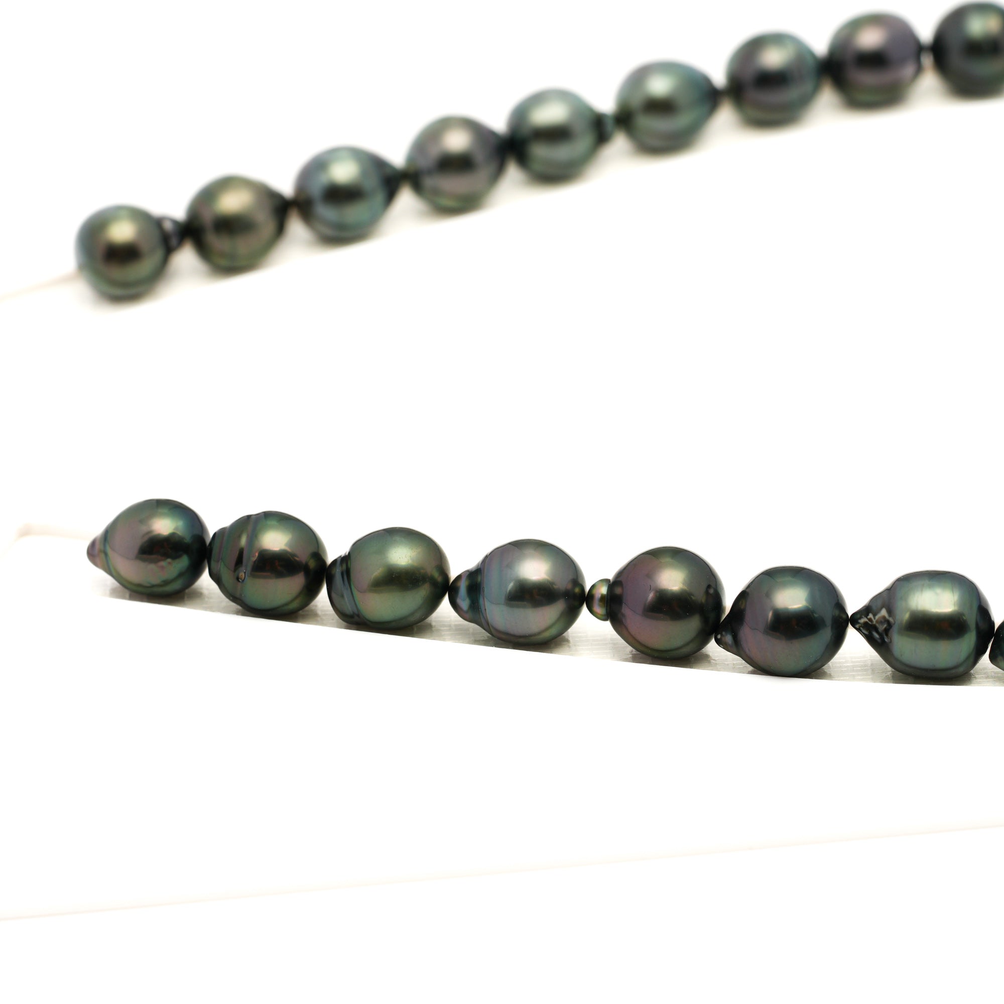 34pcs Green Mix 9-11mm - SB AAA Quality Tahitian Pearl Necklace NL1762 LP1
