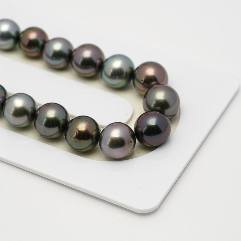 47pcs "High Luster" Multicolor 8-11mm - SR/NR AAA Quality Tahitian Pearl Necklace NL1523 OR6