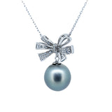 925 Sterling Silver Tahitian Pearl Necklace "Eleganto" . Ref:SHM944 OR8