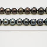 37pcs Blue Brown 11-13mm - NR AA/A Quality Tahitian Pearl Necklace NL1538 TH2