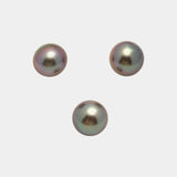 3pcs "High Luster" Green Cherry 11.2mm - NR AAA Quality Tahitian Pearl Trio Set ER1561 A101