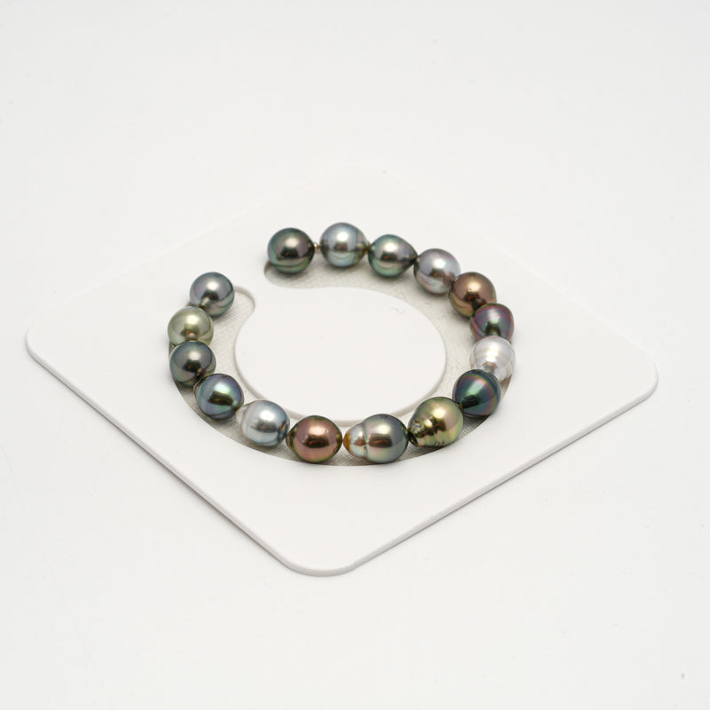 16pcs "High Luster" Multicolor 9-10mm - CL/SB AAA Quality Tahitian Pearl Bracelet BR2211 HL3