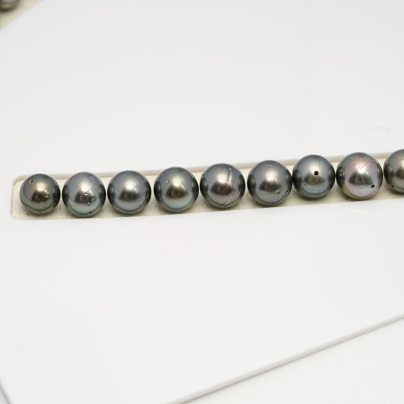 51pcs Green 8-10mm - SR/NR AA/A Quality Tahitian Pearl Drilled Necklace NL1577 CMP4