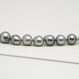 42pcs "High Luster" Silver Mix 8-10mm - CL/SB AAA/AA Quality Tahitian Pearl Necklace NL1597 HL3