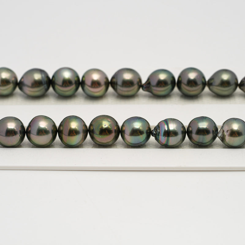 44pcs Green Mix 8-10mm - CL/SB AAA/AA Quality Tahitian Pearl Necklace NL1640 HL3