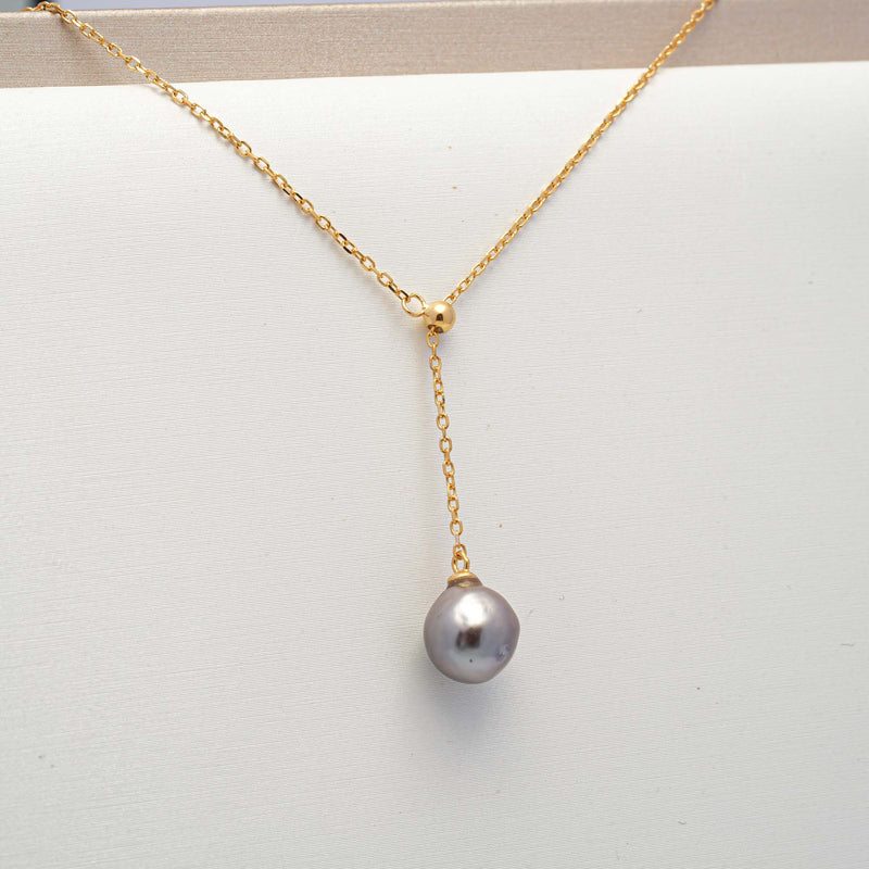 925 Silver Gold Y Chain with Pearl SHM13TH2