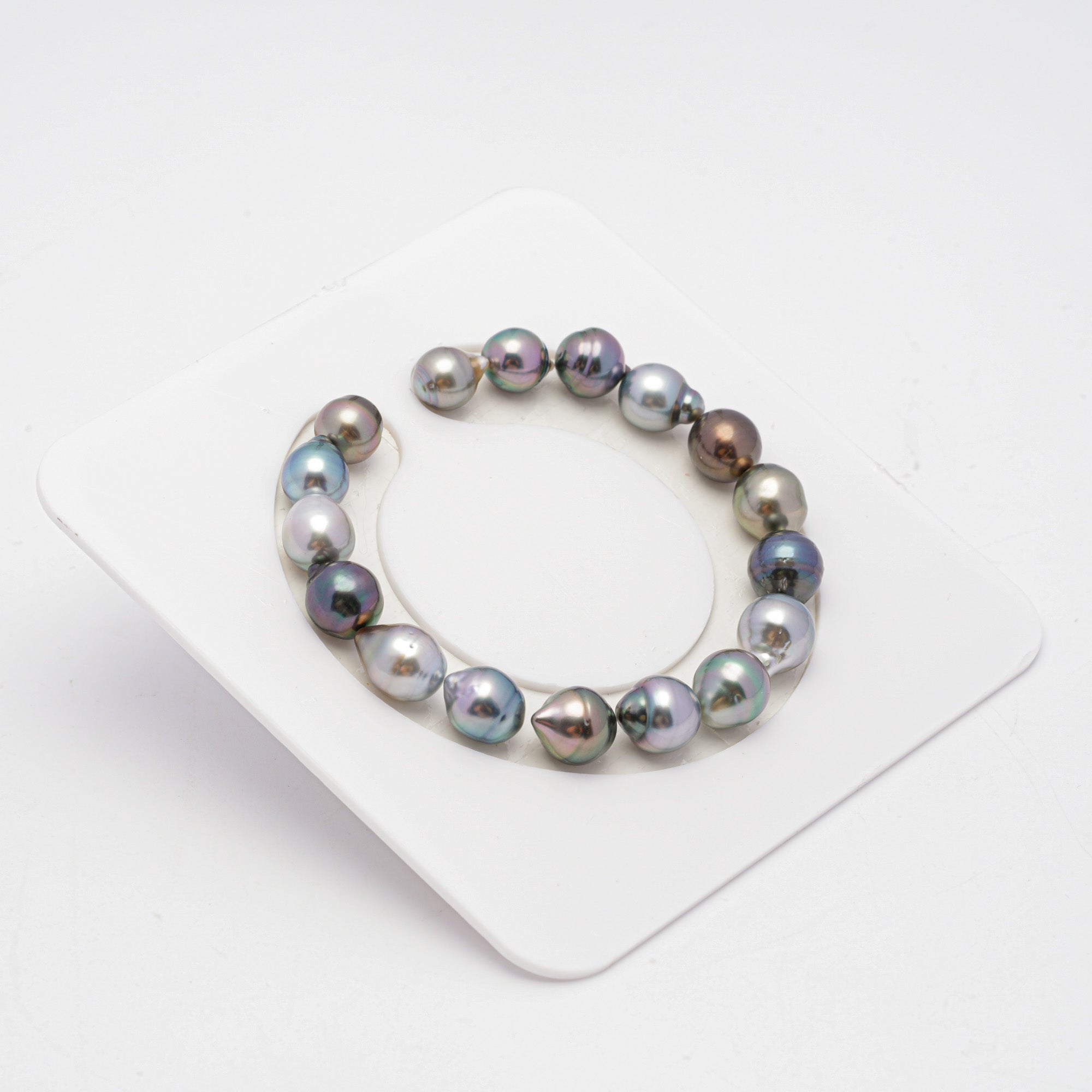 17pcs "High Luster" Multicolor 8-9mm - CL/SB AAA/AA Quality Tahitian Pearl Bracelet BR2014 OR7