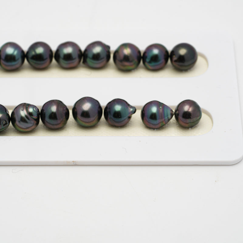 46pcs "Top Luster" Purple 8-10mm - SB AAA Quality Tahitian Pearl Necklace NL1511 THMIX2