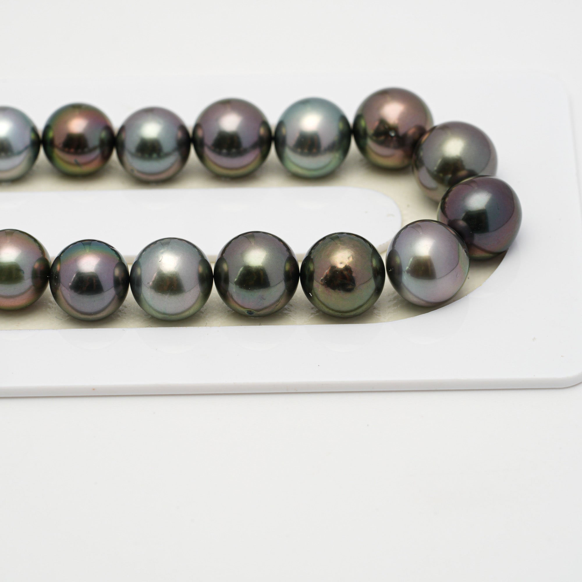 47pcs "High Luster" Multicolor 8-11mm - SR/NR AAA Quality Tahitian Pearl Necklace NL1523 OR6