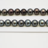 37pcs Blue Brown 11-13mm - NR AA/A Quality Tahitian Pearl Necklace NL1538 TH2