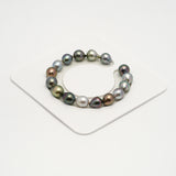 16pcs "High Luster" Multicolor 9-10mm - CL/SB AAA Quality Tahitian Pearl Bracelet BR2211 HL3