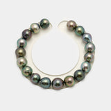 18pcs "High Luster" Multicolor 9-10mm - SB AAA/AA Quality Tahitian Pearl Bracelet BR2195 HL3