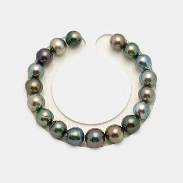 18pcs "High Luster" Multicolor 9-10mm - SB AAA/AA Quality Tahitian Pearl Bracelet BR2195 HL3